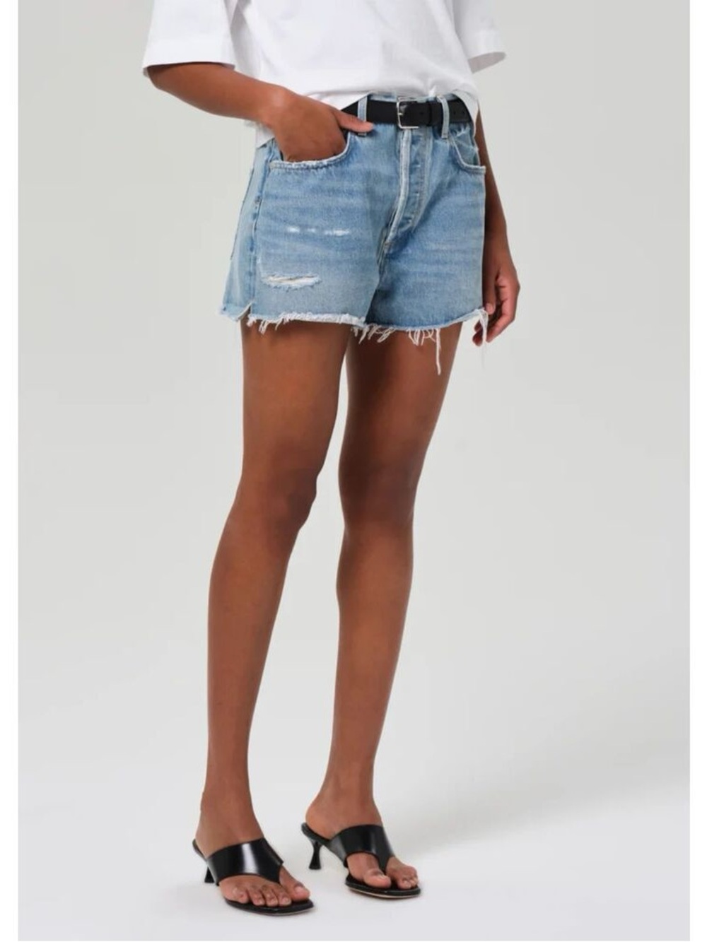 Citizens of Humanity Harlow Button Fly Distressed Shorts